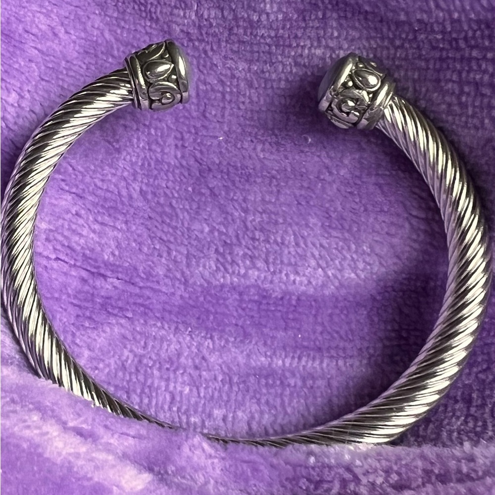 Greystone Cable Twist Bangle Bracelet - Picture 3 of 9